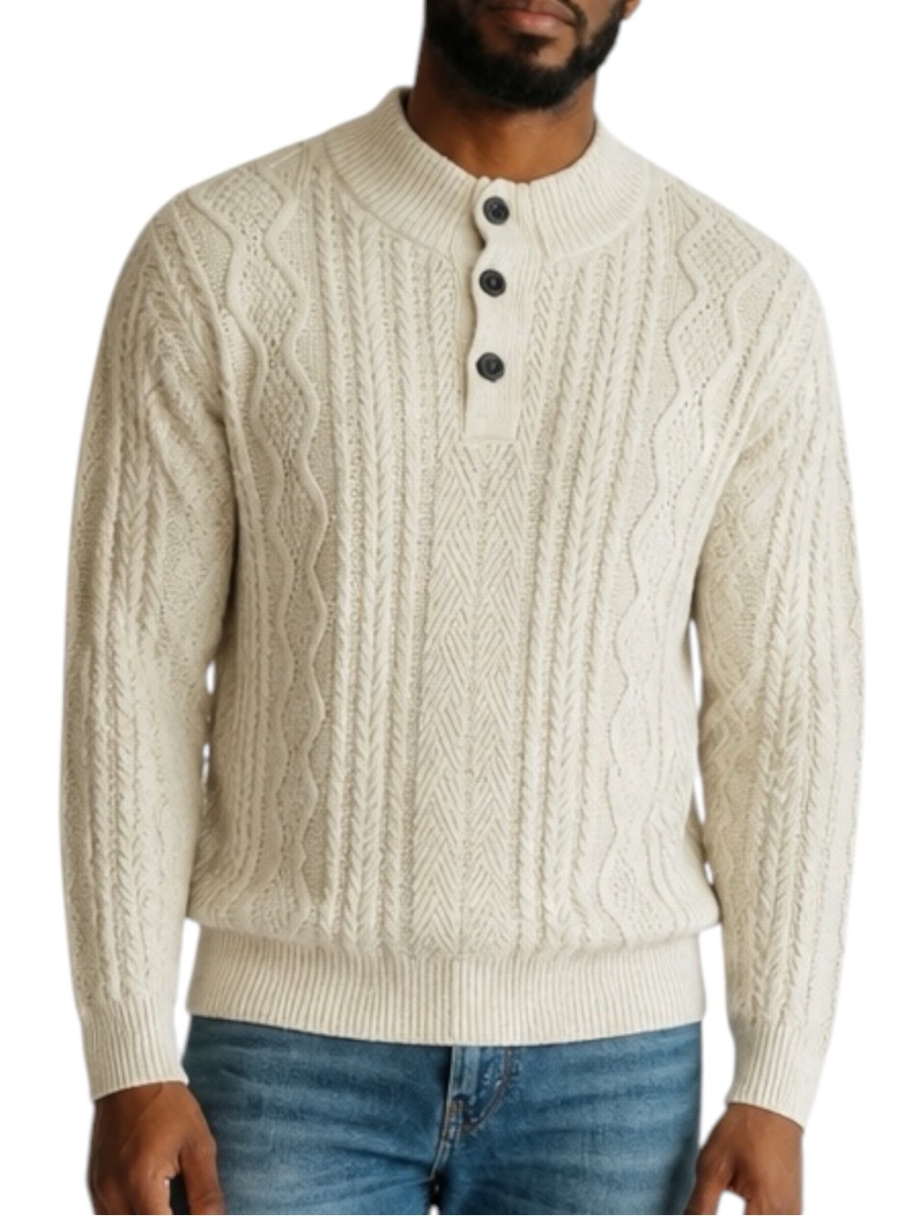 CHAPS 100% Cotton Fisherman Pullover Sweater in Oatmeal Size XL — GRANDPA